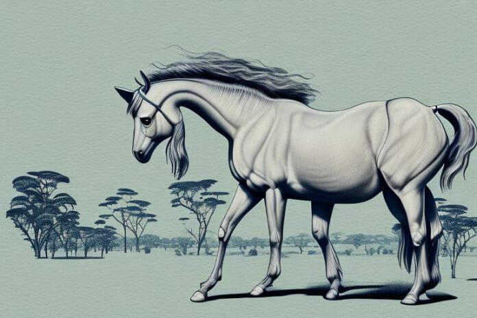 A kathiawari horse in a rural landscape of grahamstown