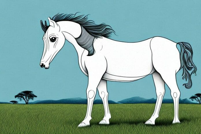 A kathiawari horse in a field in bisho