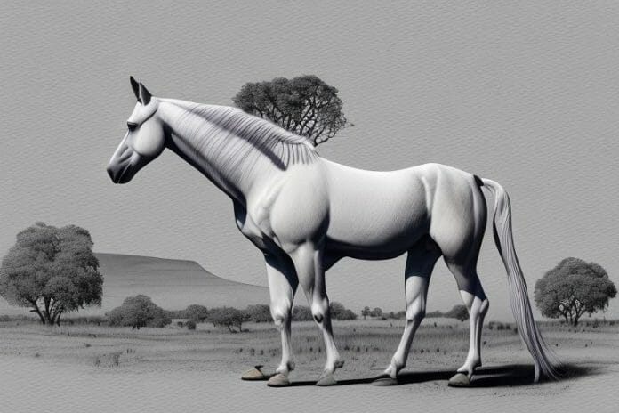 A kathiawari horse in a rural setting in aliwal north