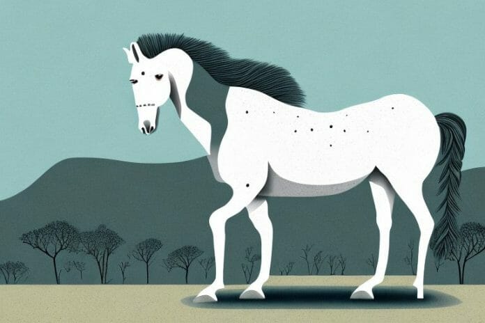 A kathiawari horse in a natural landscape in the free state