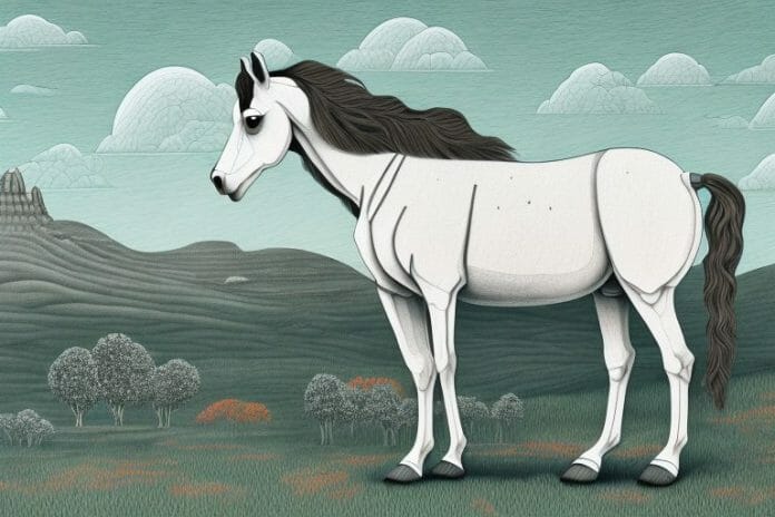 A kathiawari horse in a rural landscape in bloemfontein