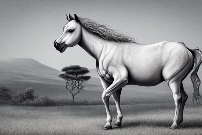 A kathiawari horse in a rural setting in ficksburg