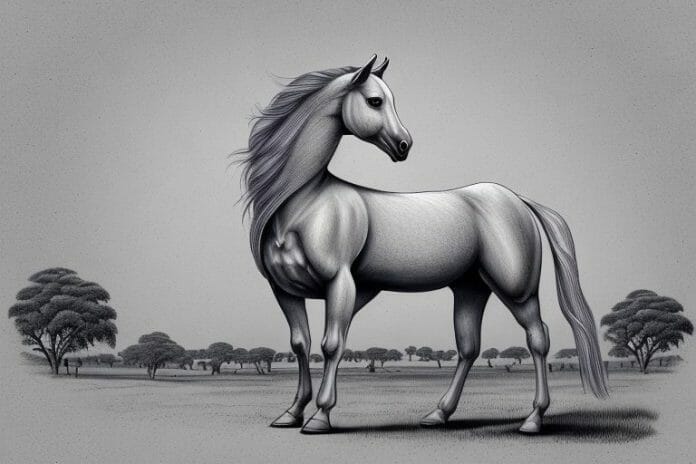 A kathiawari horse in a rural setting in vereeniging