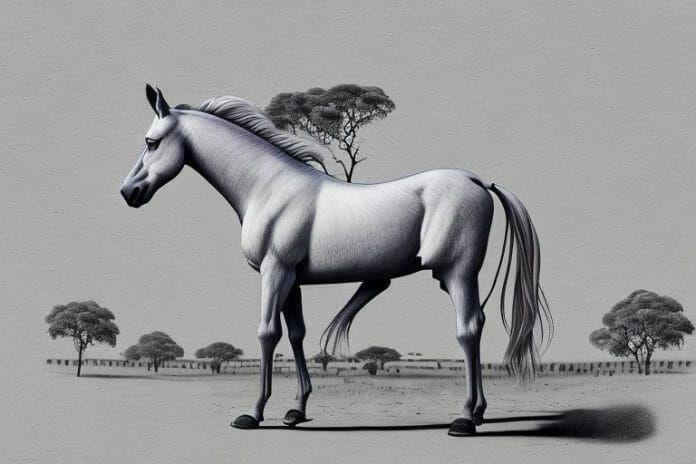 A kathiawari horse in a rural setting in krugersdorp