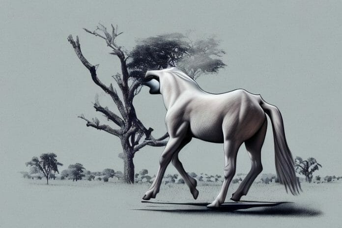 A kathiawari horse in a rural setting in polokwane