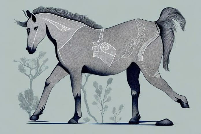 A kathiawari horse in its natural environment in lebowakgomo