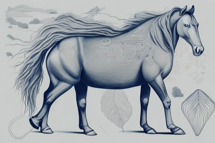A kathiawari horse in its natural habitat in giyani