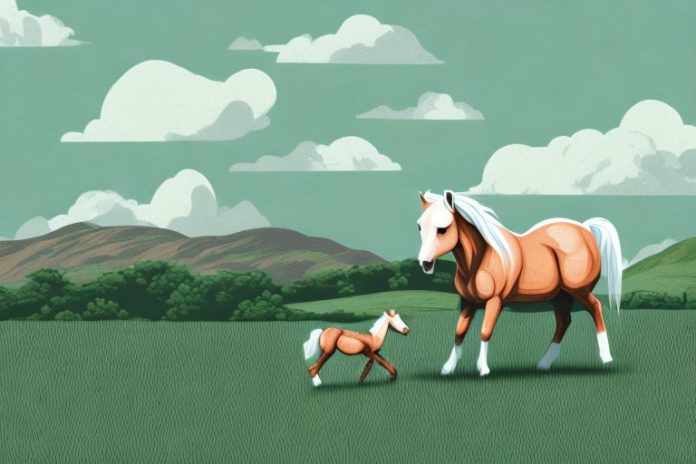 A connemara pony in a rural landscape in newcastle
