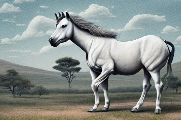 A kathiawari horse in a rural landscape in witbank