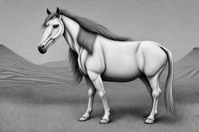 A kathiawari horse in a rural setting in postmasburg