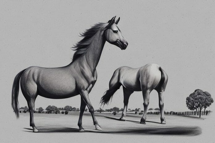 A kathiawari horse in a rural setting in stellenbosch