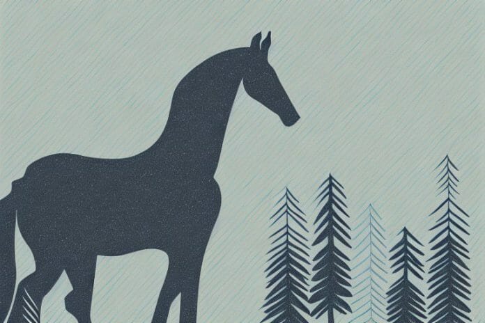 A horse in the black forest of queenstown