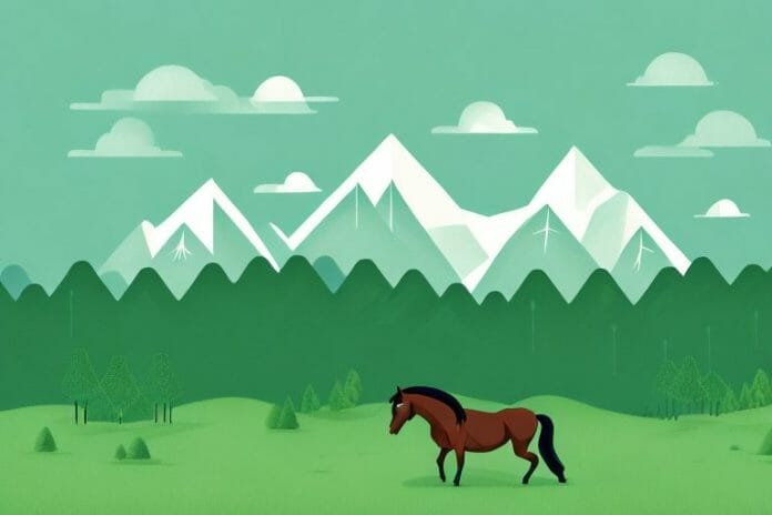 A horse in a lush