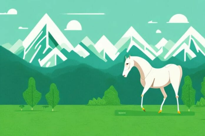 A horse in a lush
