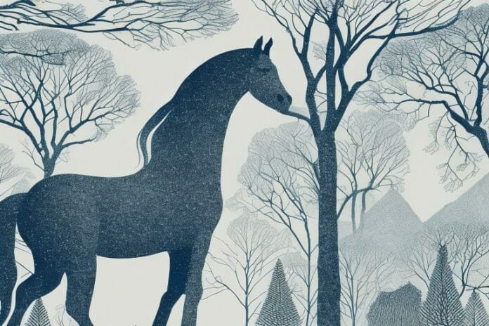 A horse in the black forest of postmasburg