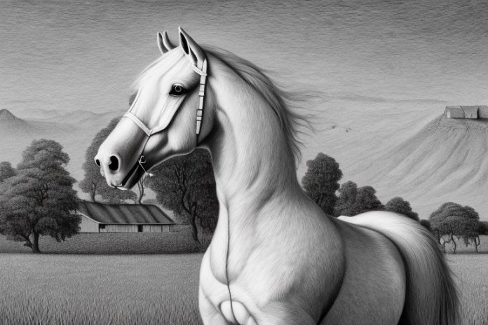 A belgian draft horse in a rural setting in cape town
