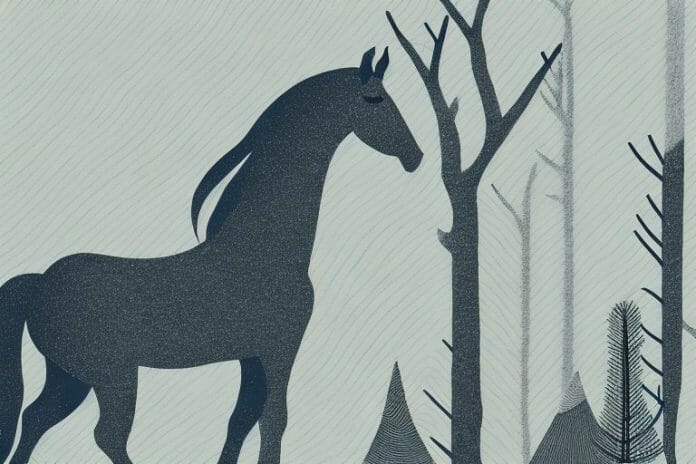 A horse in the black forest of western cape