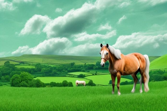 An irish sport horse in a rural landscape in richards bay
