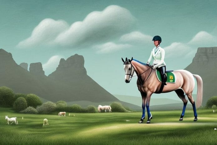 An irish sport horse in a rural landscape in port shepstone