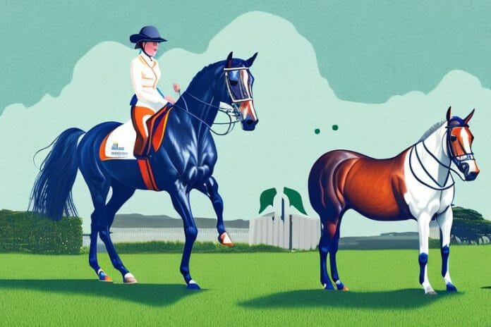 An irish sport horse in a rural setting in margate