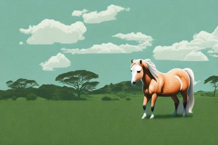 A connemara pony in a rural landscape near empangeni