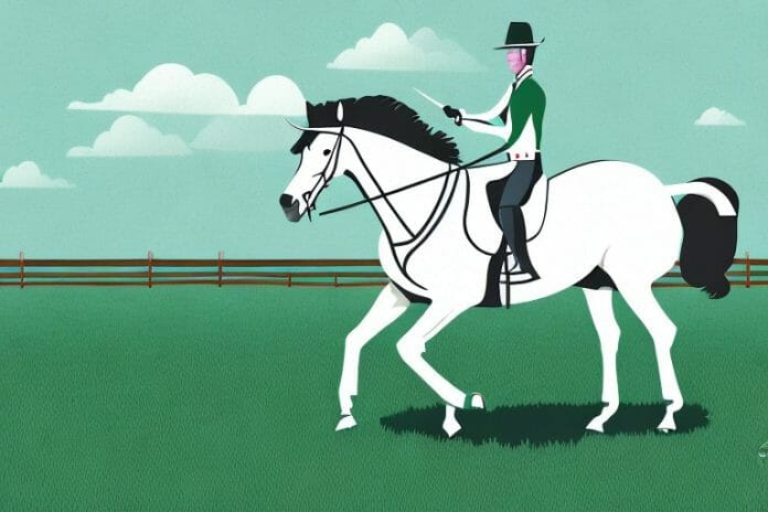 An irish sport horse in a field in the free state