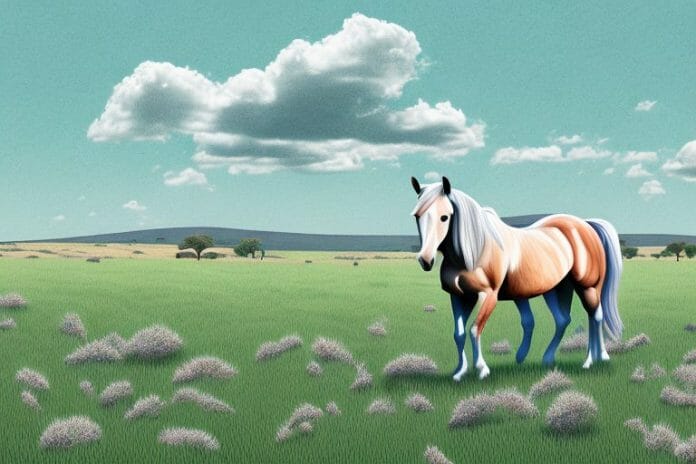A horse in a field in parys
