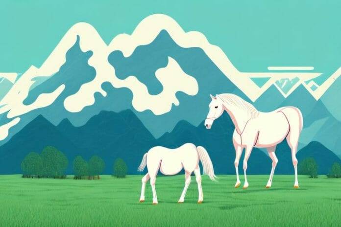 A horse in a pasture