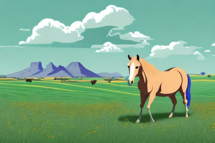 A horse in a field