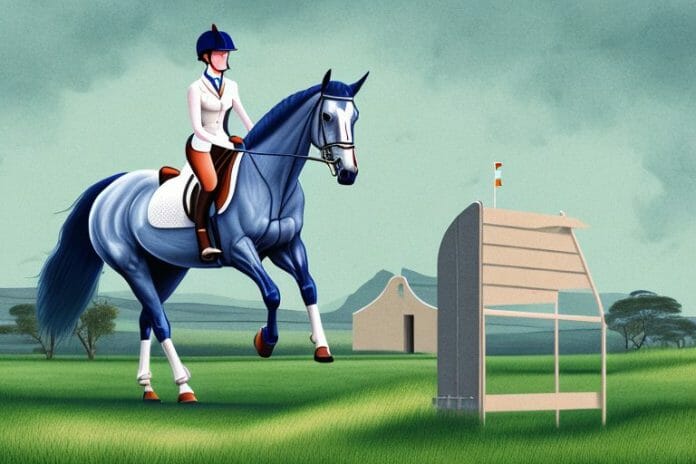 An irish sport horse in a rural setting in brits