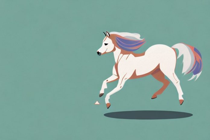 A connemara pony galloping through the umhlanga landscape