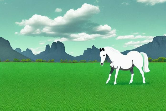 A horse grazing in a lush green field in paarl