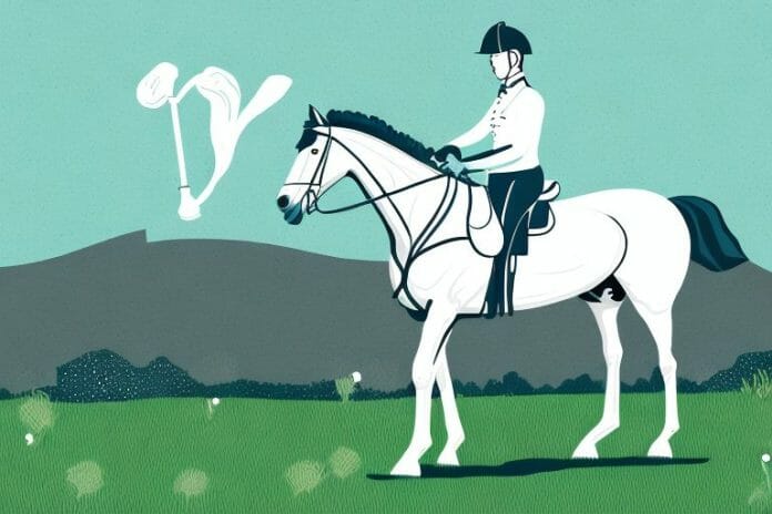 An irish sport horse in a field in mossel bay
