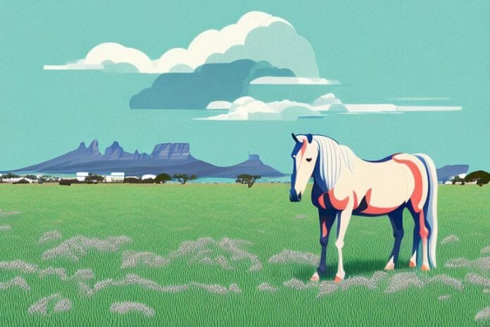 A horse in a field in simon's town