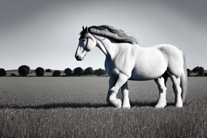 An american belgian draft horse in a field in stellenbosch