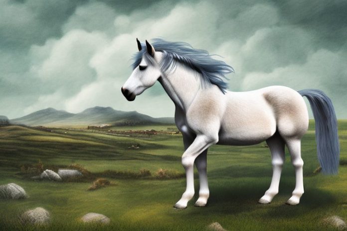 A connemara pony horse in a rural landscape in king william's town