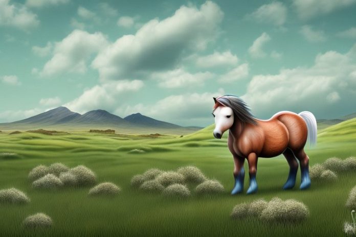 A connemara pony in a rural setting