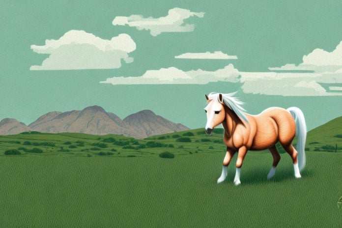A connemara pony in a rural landscape near bloemfontein