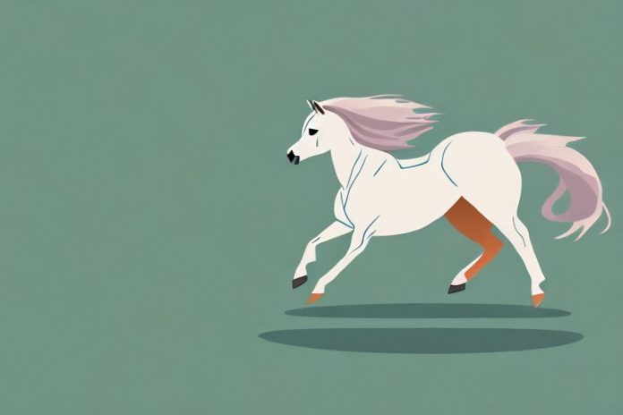A connemara pony galloping through a virginia landscape