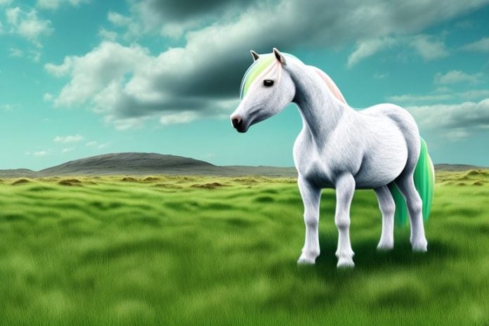 A connemara pony standing in a grassy field in parys