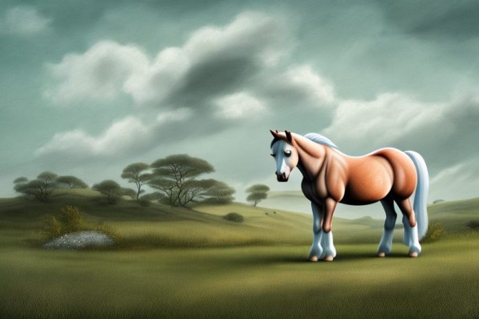 A connemara pony horse in a rural landscape in the east rand