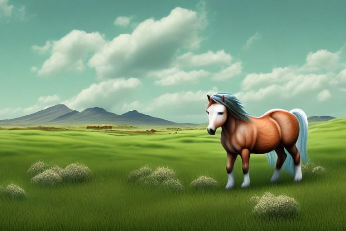 A connemara pony in a rural setting