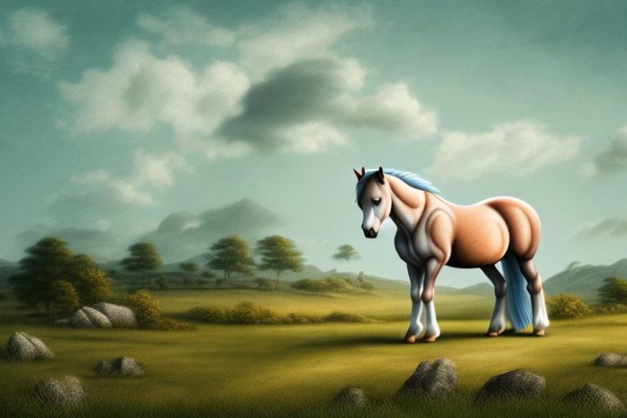 A connemara pony horse in a rural landscape in thohoyandou