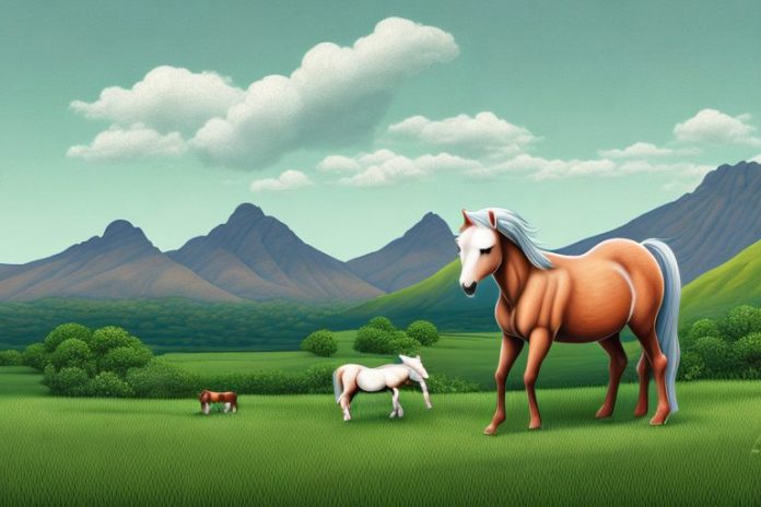 A connemara pony in a rural landscape in tzaneen