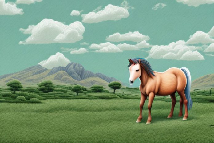A connemara pony in a rural landscape in giyani