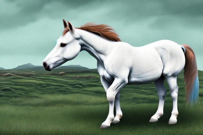 A connemara pony horse in a rural landscape in secunda