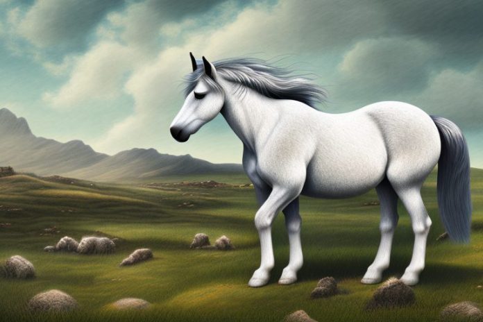 A connemara pony horse in a rural landscape in lydenburg