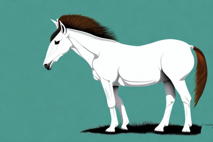 A connemara pony horse in a field of springbok