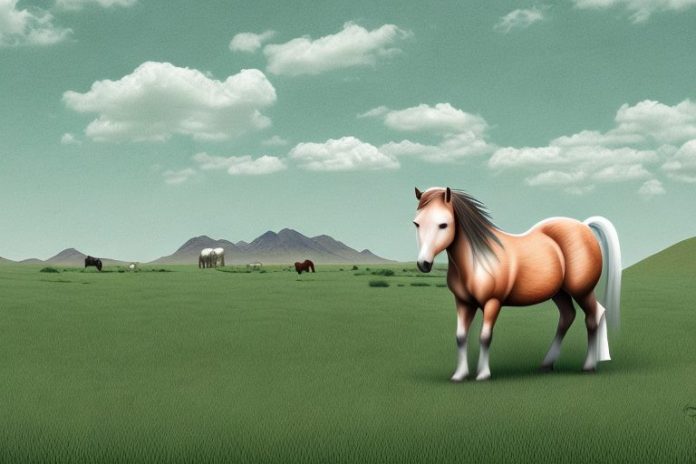 A connemara pony in a rural landscape near potchefstroom