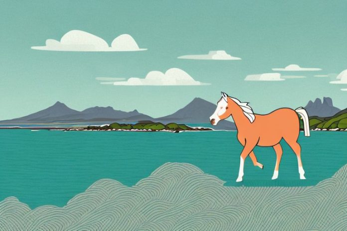 A connemara pony in a scenic landscape in simon's town